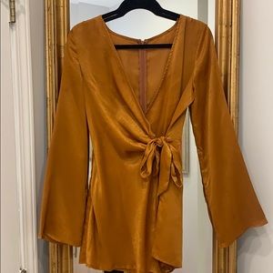 Rust Romper with Front Tie